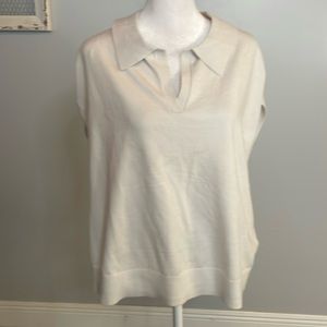 [DKNY] Cream/Gray Knit Sweater Vest - Size LaRGE NWT